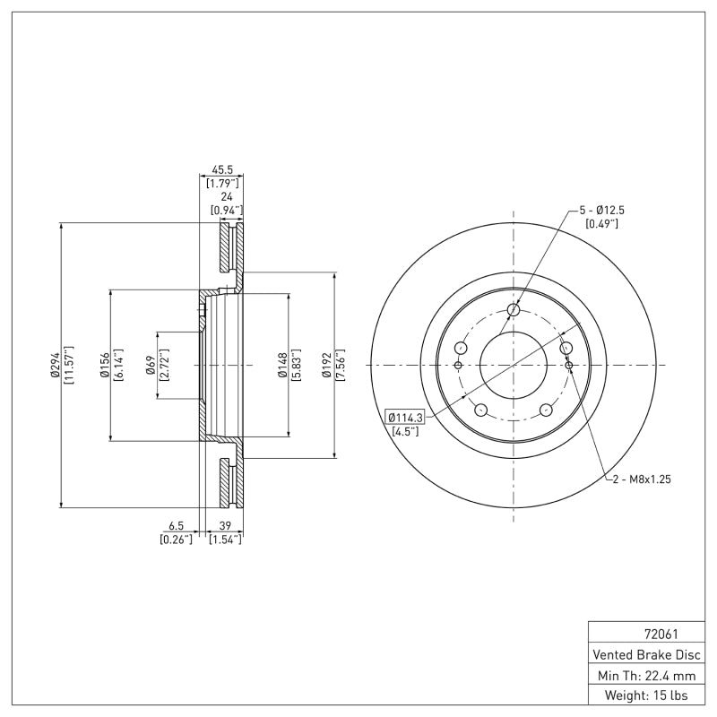 DFC 05-22 Mitsubishi Outlander Front Brake Rotor