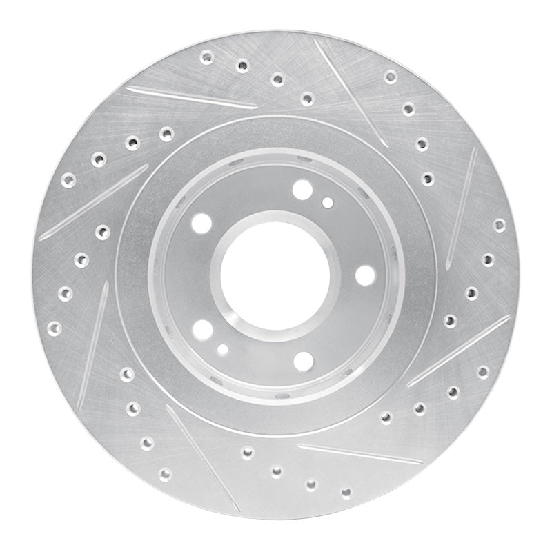 R1 Concepts R1 05-22 Mitsubishi Outlander Front Left Drilled & Slotted Silver Brake Rotor