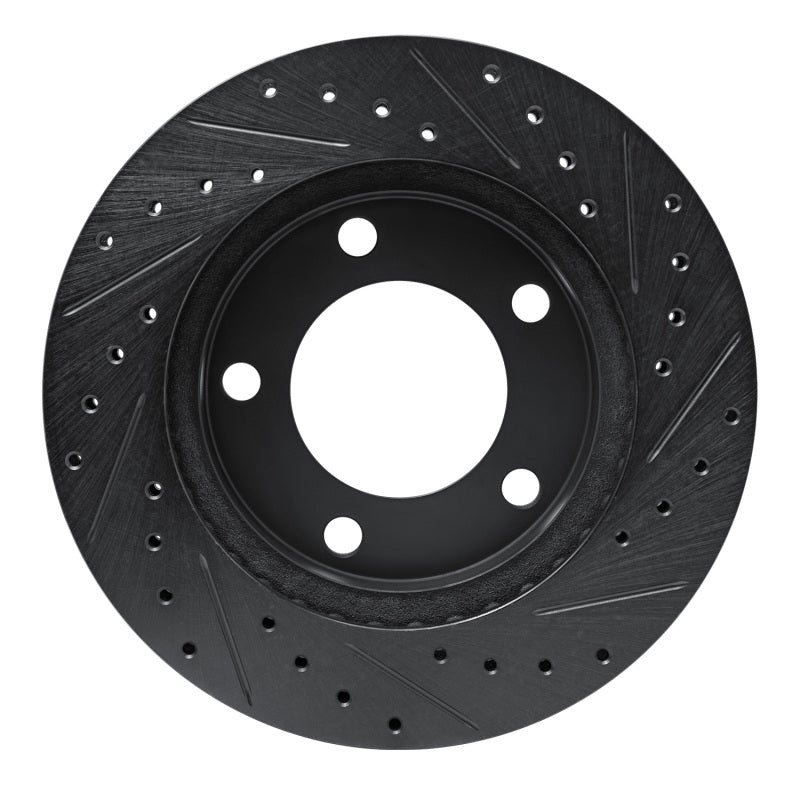 R1 Concepts R1 74-80 International SCOUT II Front Left Drilled & Slotted Black Brake Rotor