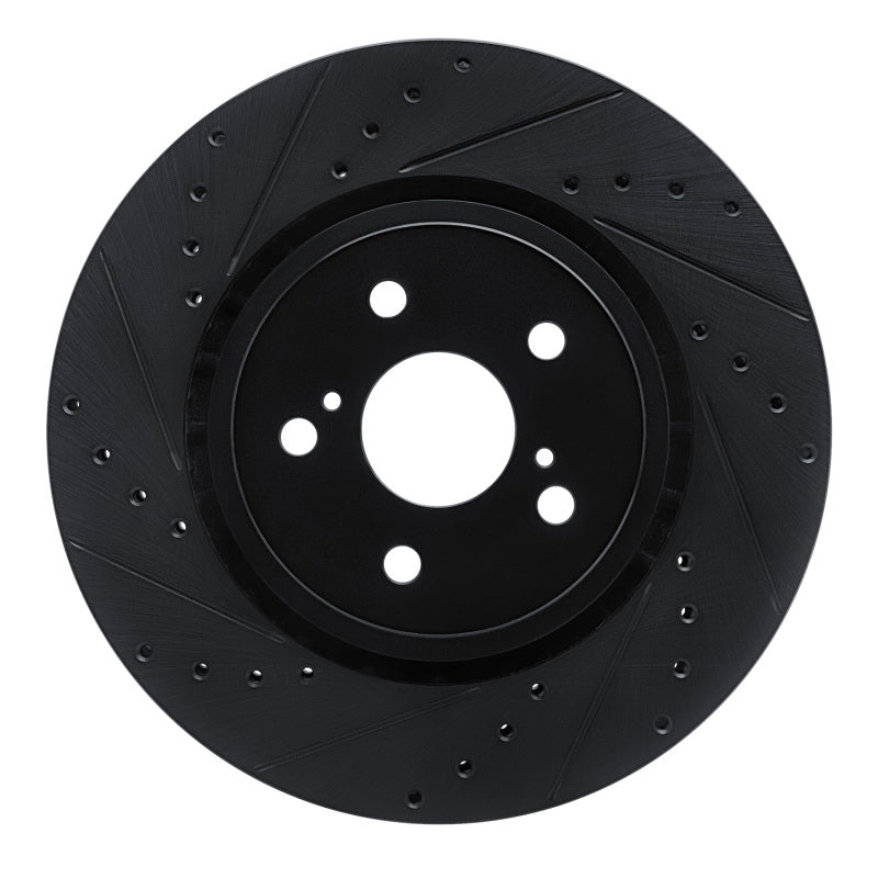 R1 Concepts R1 21-25 Toyota SIENNA Front Left Drilled & Slotted Black Brake Rotor