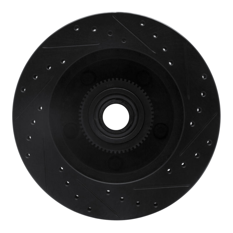 R1 Concepts R1 94-99 Dodge Ram 1500 Pickup Front Left Drilled & Slotted Black Brake Rotor