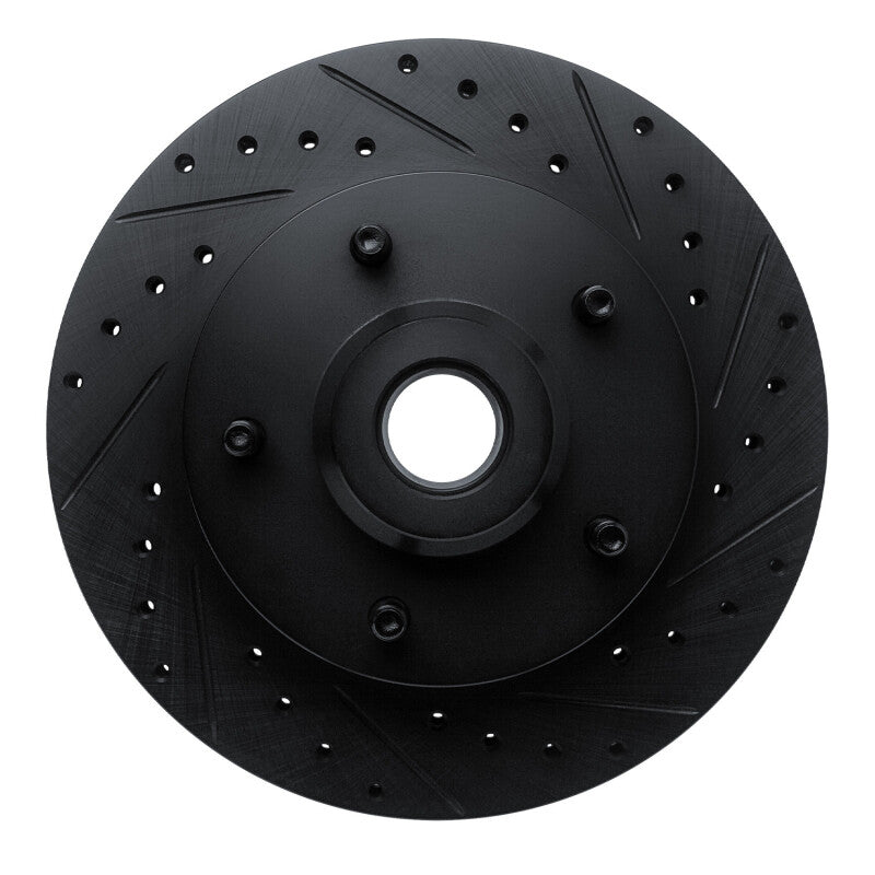 R1 Concepts R1 94-02 Dodge B200 / B200 Van / B250 Front Right Drilled & Slotted Black Brake Rotor