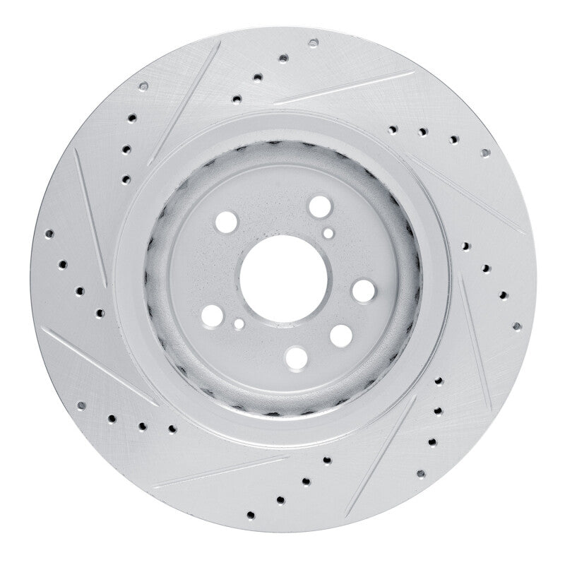 R1 Concepts R1 20-25 Lexus RX350 Front Right Drilled & Slotted Silver Brake Rotor