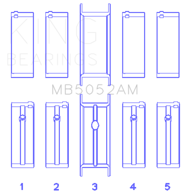 King Engine Bearings Chrysler/Mitsubishi 122ci 2.0L (Size 1.0) Main Bearing Set