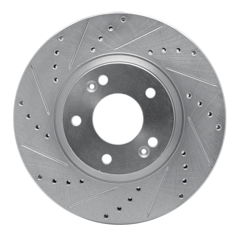 R1 Concepts R1 10-13 Hyundai SANTA FE Front Left Drilled & Slotted Silver Brake Rotor