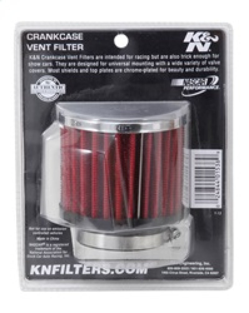 K&N Engineering K&N 1.75in Flange ID x 3in OD x 2.5in H Chrome Finish Rubber Base Crankcase Vent Filter