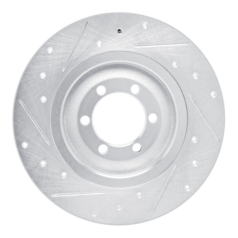 R1 Concepts R1 75-79 Alfa Romeo ALFETTA Rear Right Drilled & Slotted Silver Brake Rotor