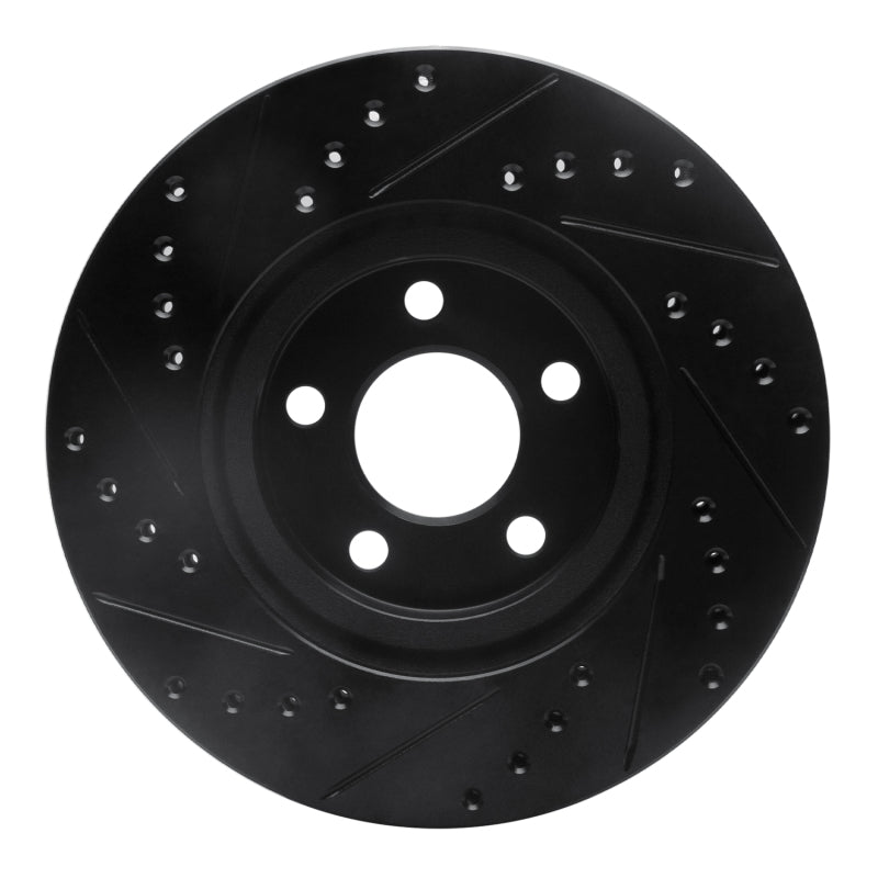 R1 Concepts R1 03-09 Chrysler PT Cruiser Front Right Drilled & Slotted Black Brake Rotor