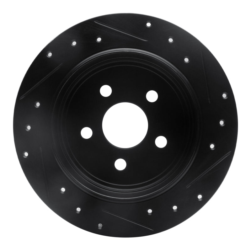 R1 Concepts R1 95-07 Chrysler Sebring Rear Left Drilled & Slotted Black Brake Rotor