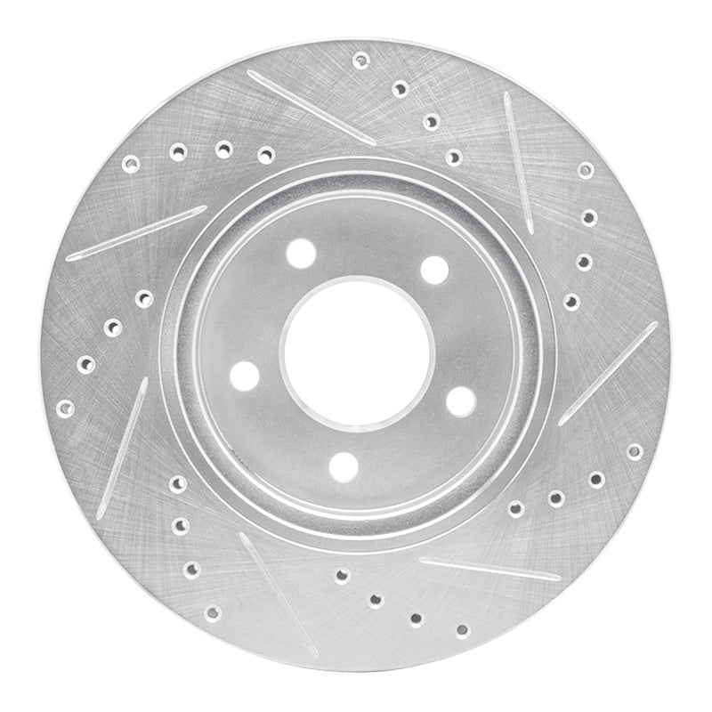 R1 Concepts R1 05-12 Ford Escape Front Left Drilled & Slotted Silver Brake Rotor
