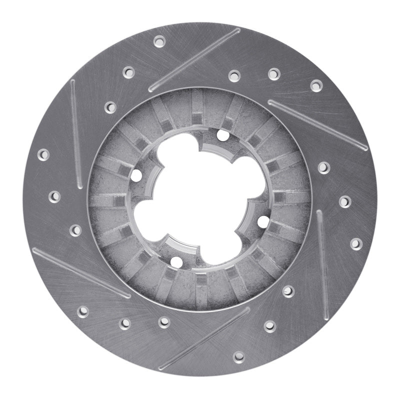 R1 Concepts R1 89-94 Subaru Justy Front Right Drilled & Slotted Silver Brake Rotor