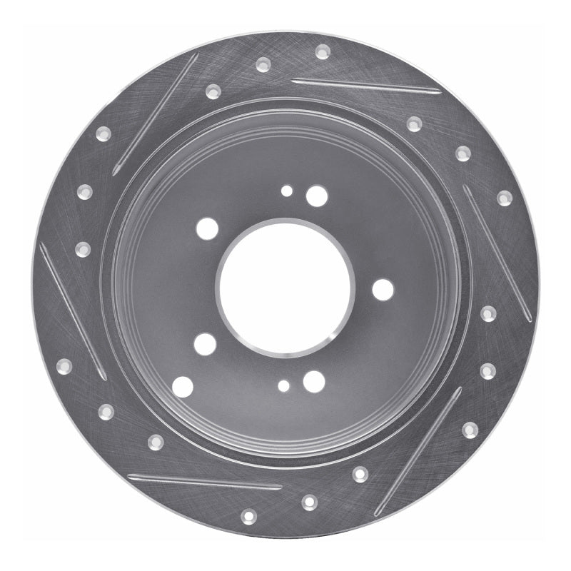 R1 Concepts R1 01-16 Hyundai Santa Fe Rear Right Drilled & Slotted Silver Brake Rotor