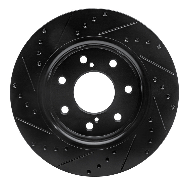 R1 Concepts R1 10-14 Ford F-150 RWD Front Right Drilled & Slotted Black Brake Rotor