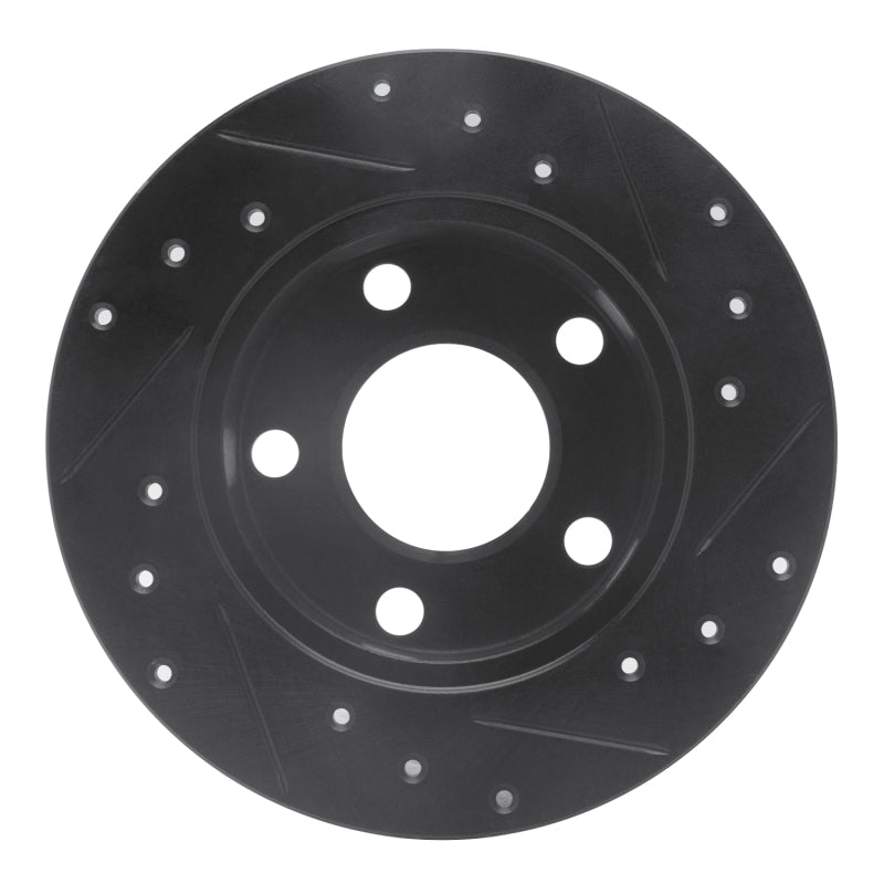 R1 Concepts R1 98-01 Audi A6 Quattro Rear Left Drilled & Slotted Black Brake Rotor