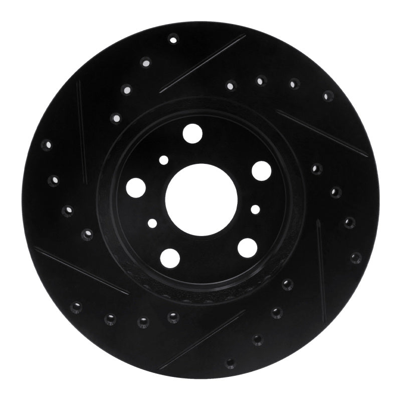 R1 Concepts R1 87-91 Toyota Camry Front Right Drilled & Slotted Black Brake Rotor