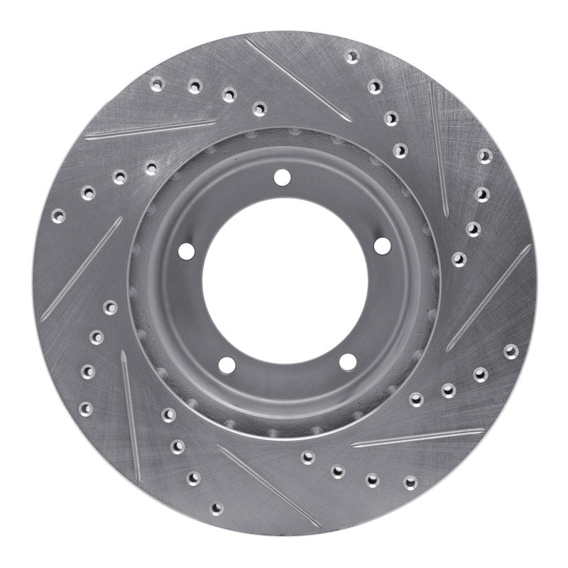 R1 Concepts R1 90-16 Land Rover Defender 90 Front Left Drilled & Slotted Silver Brake Rotor