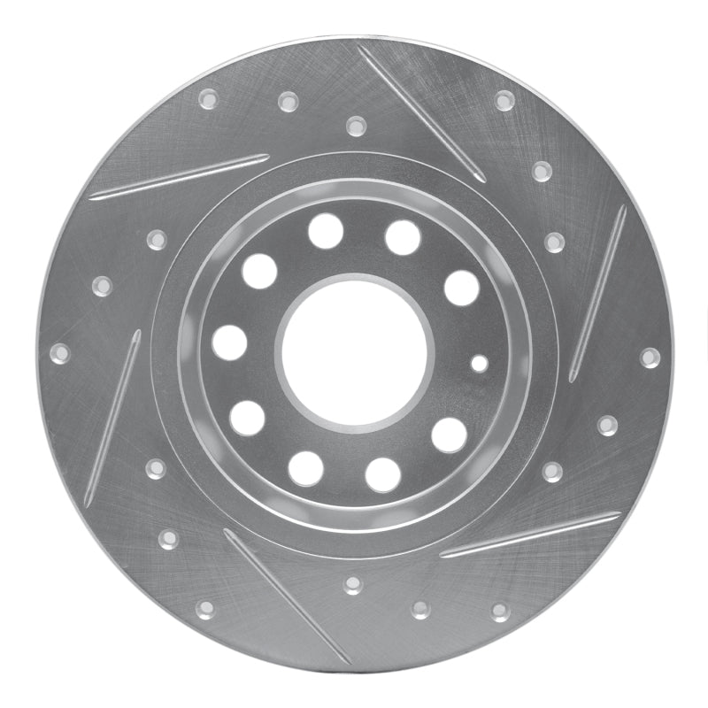 R1 Concepts R1 05-25 Audi A3 Sportback E-Tron Rear Left Drilled & Slotted Silver Brake Rotor