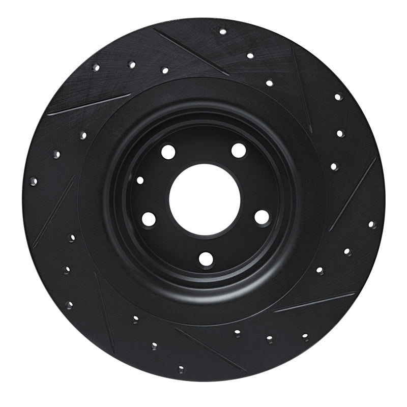 R1 Concepts R1 16-23 Mazda CX-9 Rear Left Drilled & Slotted Black Brake Rotor