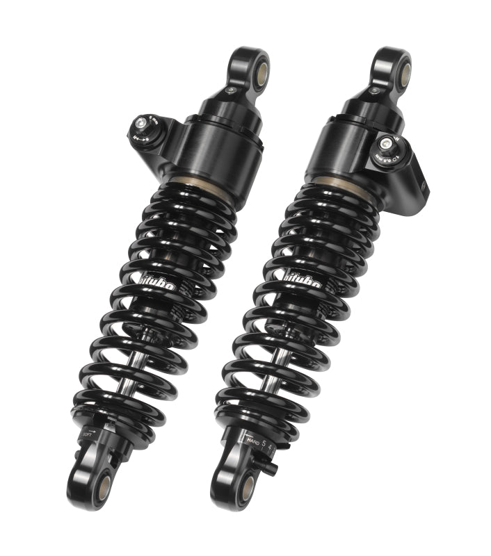 Bitubo Suspension Bitubo WME2 Twinshocks Adjustable: Hydraulic Spring Preload, Rebound, Length 336mm, Dark Edition