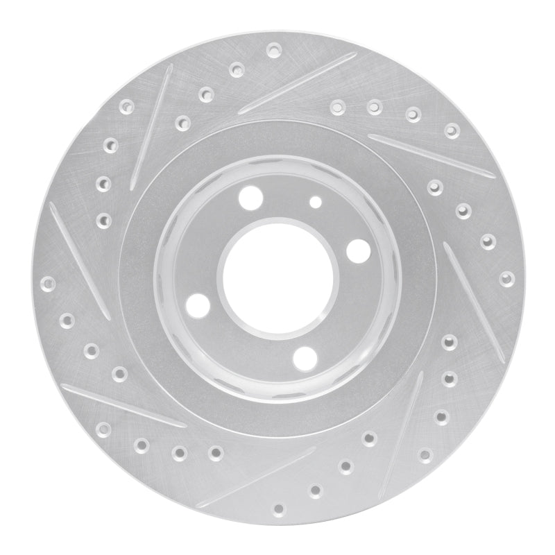 R1 Concepts R1 90-93 Volkswagen Passat (USA/Canada) Front Right Drilled & Slotted Silver Brake Rotor