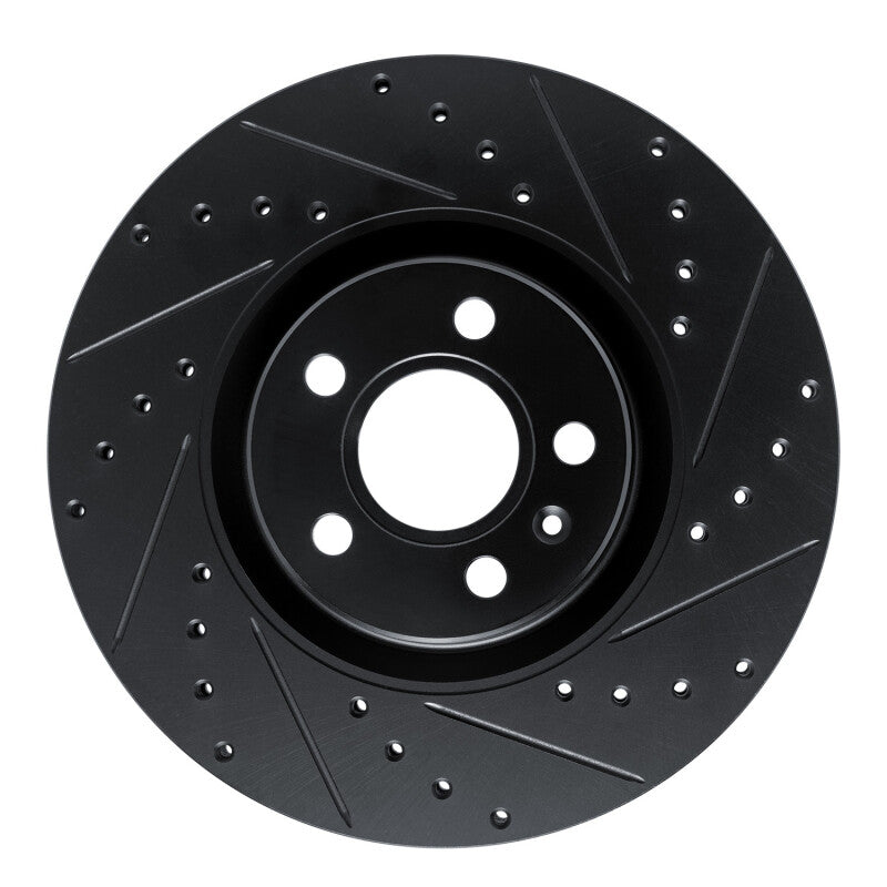 R1 Concepts R1 17-25 Volvo V90 Front Right Drilled & Slotted Black Brake Rotor