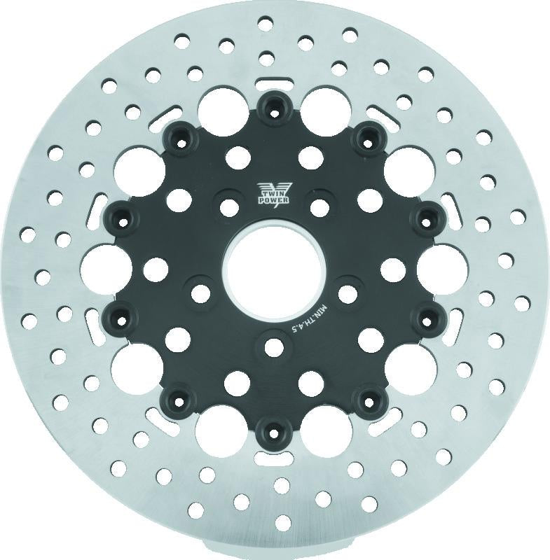 TwinPower Twin Power 84-17 Big Twin Exc 08-17 FLH FLT Rear 11.5 Floating Rotor Black Hole