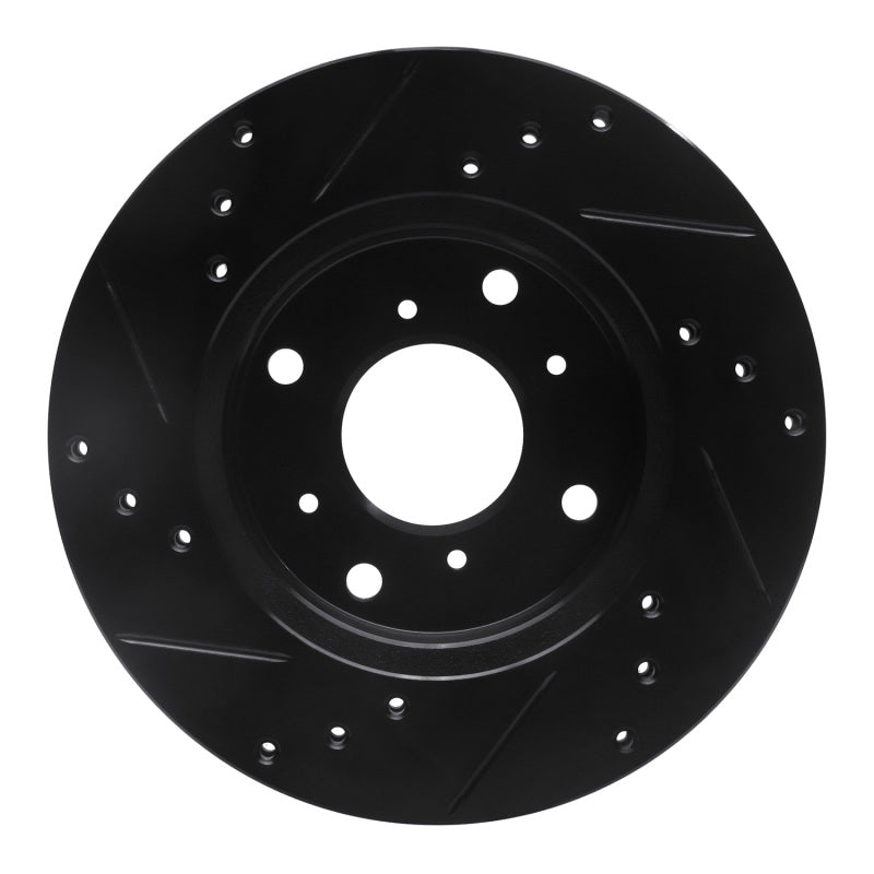 R1 Concepts R1 98-02 Acura CL Front Right Drilled & Slotted Black Brake Rotor