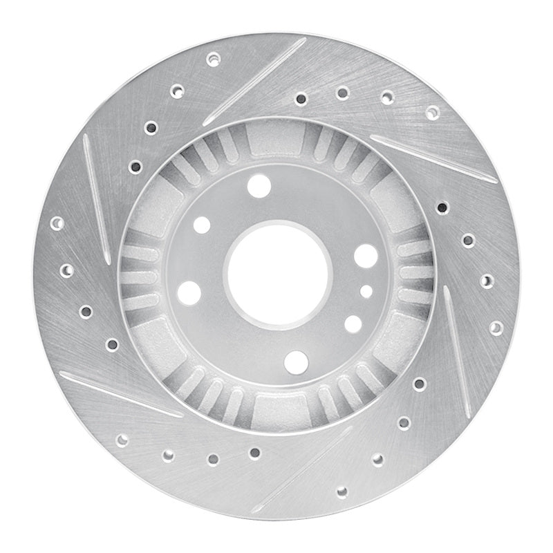 R1 Concepts R1 99-03 Mazda Protege Front Right Drilled & Slotted Silver Brake Rotor