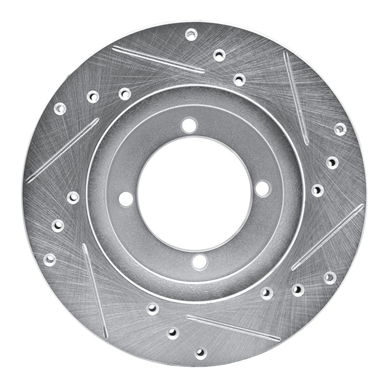 R1 Concepts R1 91-92 Mitsubishi Mirage Front Left Drilled & Slotted Silver Brake Rotor