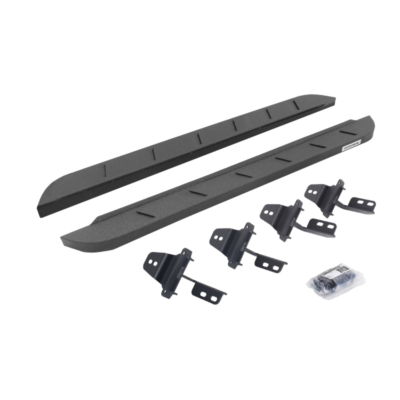 Go Rhino 07-18 Jeep Wrangler JK 2DR RB10 Slim Running Boards Kit (Incl. Brackets) - Bedliner Coating