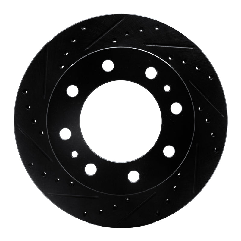 R1 Concepts R1 21-25 Chevrolet Express 3500 Rear Left Drilled & Slotted Black Brake Rotor