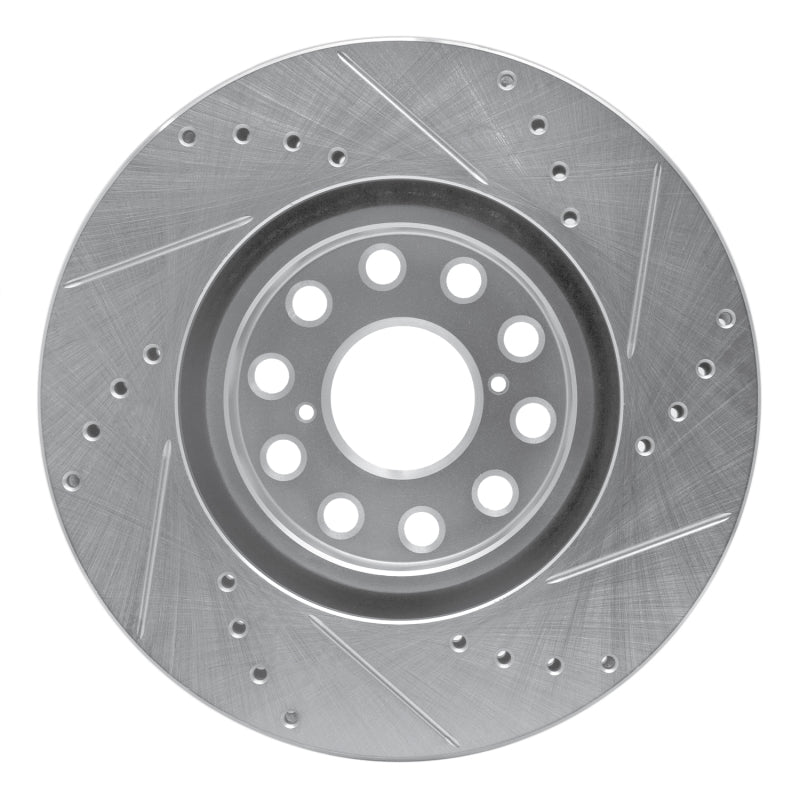 R1 Concepts R1 93-98 Toyota Supra Front Left Drilled & Slotted Silver Brake Rotor
