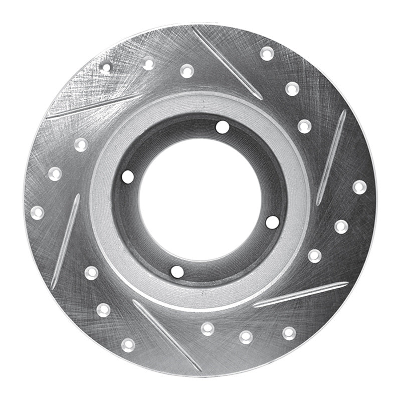 R1 Concepts R1 85-91 Subaru XT Rear Left Drilled & Slotted Silver Brake Rotor