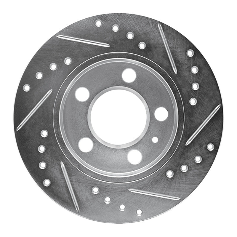 R1 Concepts R1 01-06 Audi TT Quattro Rear Left Drilled & Slotted Silver Brake Rotor