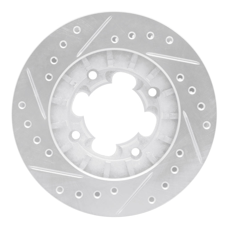 R1 Concepts R1 87-94 Subaru Justy Front Right Drilled & Slotted Silver Brake Rotor