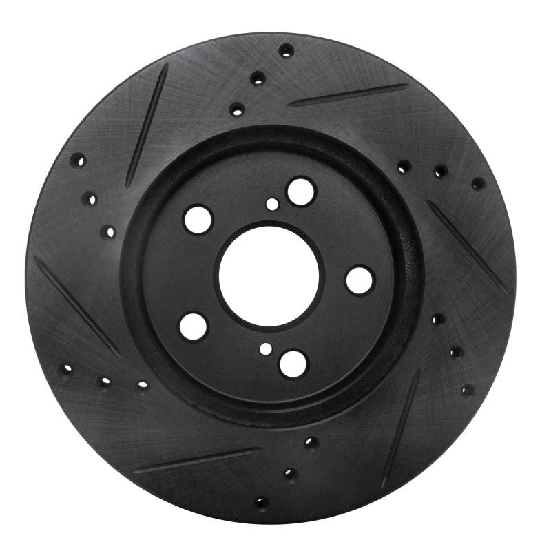 R1 Concepts R1 16-22 Toyota Corolla (US/Canada) Front Right Drilled & Slotted Black Brake Rotor