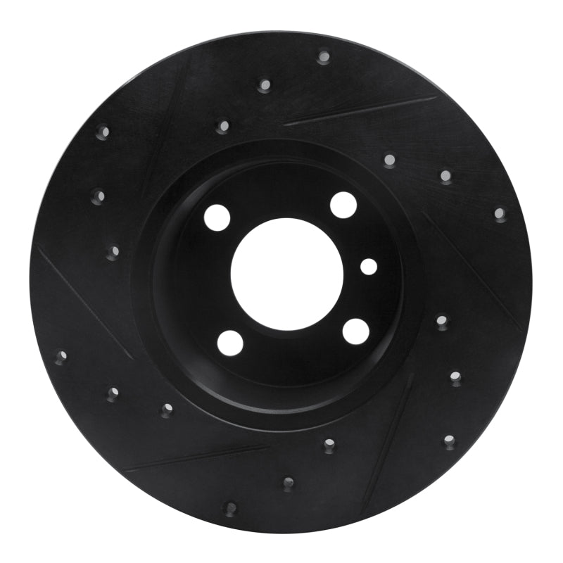 R1 Concepts R1 77-83 BMW 320I (USA/Canada) Front Right Drilled & Slotted Black Brake Rotor