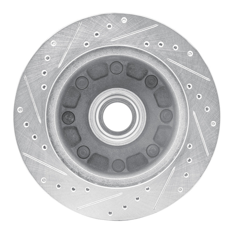 R1 Concepts R1 92-94 Ford E-250 Econoline Front Right Drilled & Slotted Silver Brake Rotor