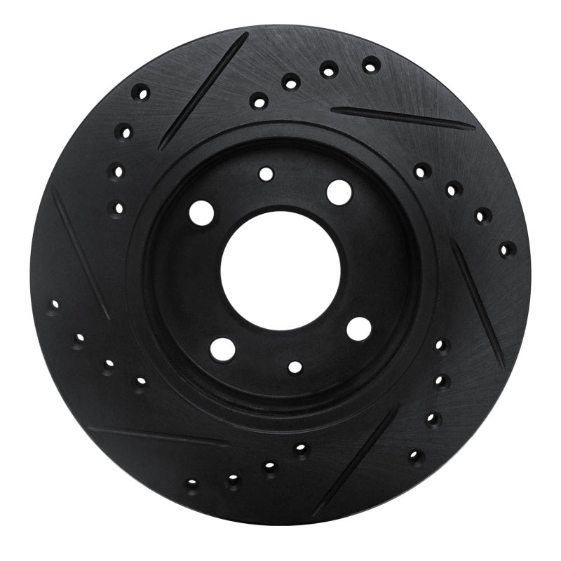 R1 Concepts R1 86-17 Nissan Pulsar NX Front Right Drilled & Slotted Black Brake Rotor