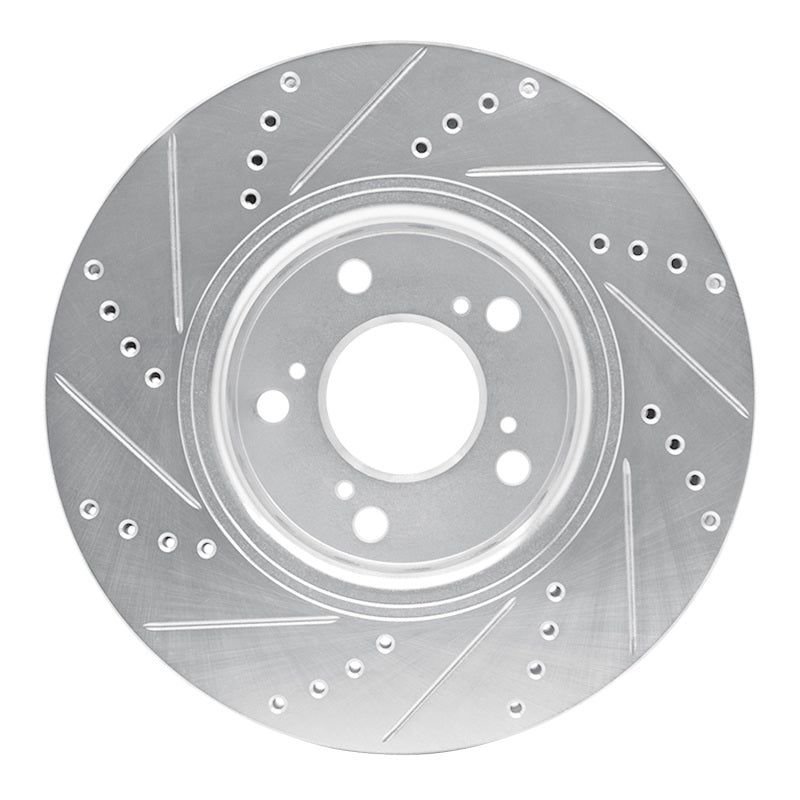 R1 Concepts R1 14-20 Acura RLX Front Right Drilled & Slotted Silver Brake Rotor