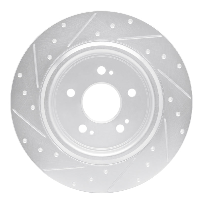 R1 Concepts R1 18-25 Honda Odyssey Rear Right Drilled & Slotted Silver Brake Rotor