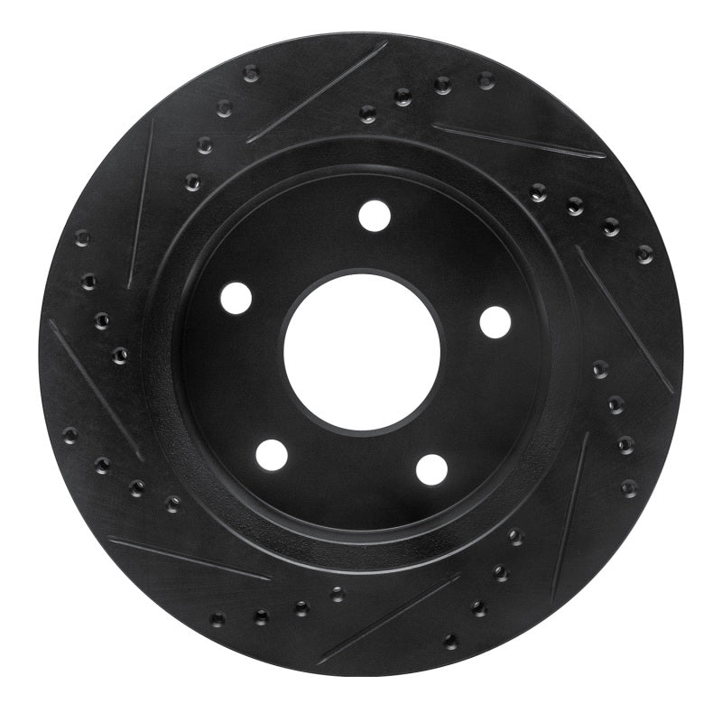 R1 Concepts R1 00-02 Dodge Ramcharger (Mexico) Front Right Drilled & Slotted Black Brake Rotor