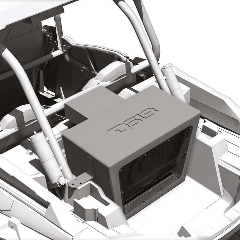 DS18 Polaris RZR 10in Subwoofer Enclosure w/EXL-X10.2D Subwoofer- Black Finish- Acrylic Window- LED