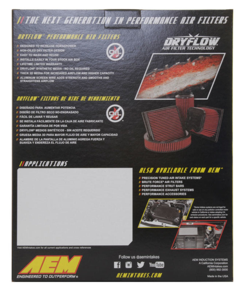 AEM Induction AEM 2019 Chevrolet Silverado 1500 V8-5.3L F/I DryFlow Air Filter