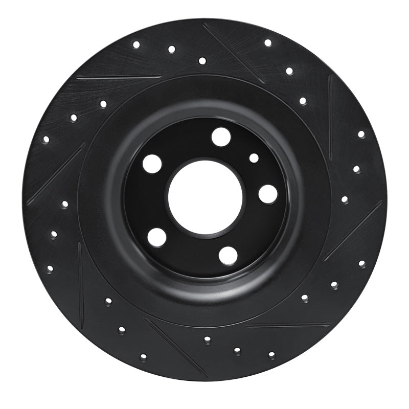 R1 Concepts R1 18-25 Volvo S60 Rear Left Drilled & Slotted Black Brake Rotor