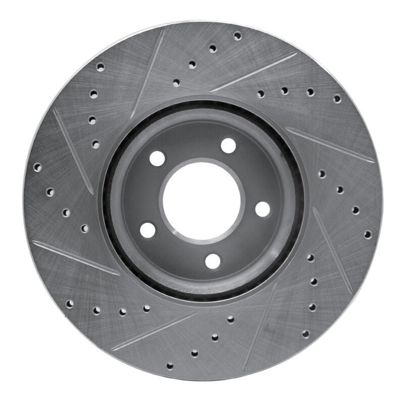 R1 Concepts R1 07-13 Mazda 3 Front Right Drilled & Slotted Silver Brake Rotor
