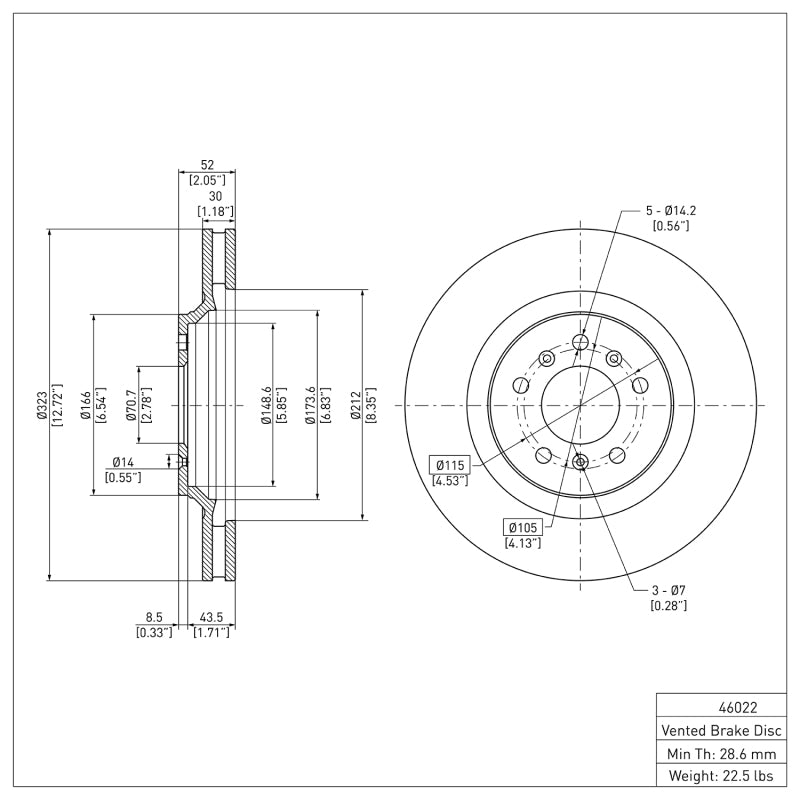 DFC 06-16 Buick LaCrosse Front Brake Rotor