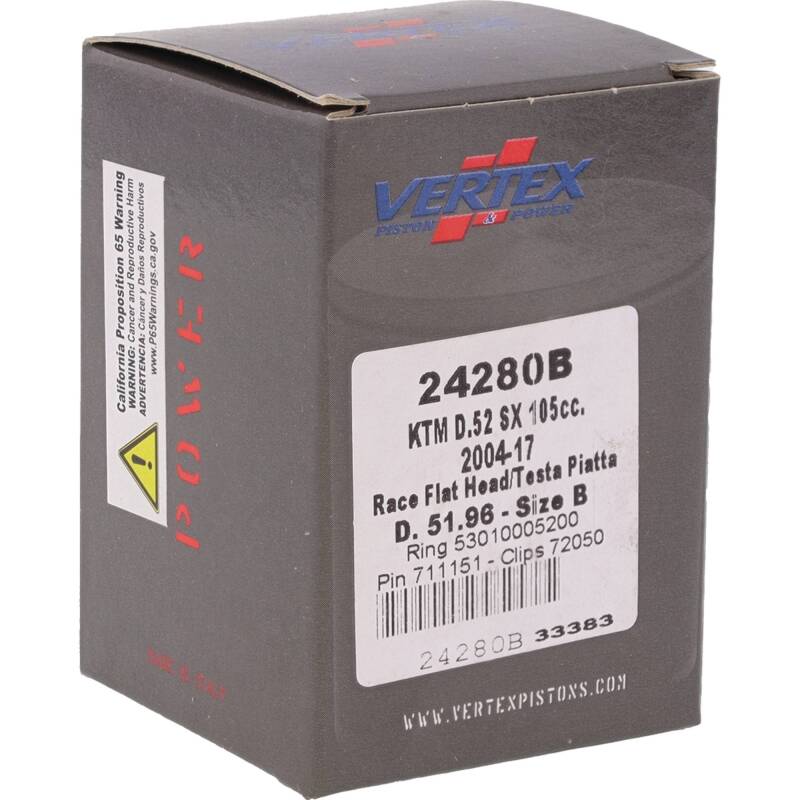 Vertex Pistons Vertex Piston 04-11 KTM 105 SX 105cc Cast Race Piston Kit