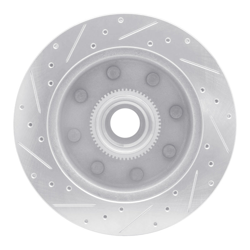R1 Concepts R1 98-03 Dodge B3500 / B2500 Front Right Drilled & Slotted Silver Brake Rotor