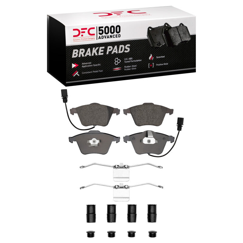 DFC 00-09 Audi A4 Quattro Front 5000 Advanced Low Metallic Brake Pads and Hardware Kit